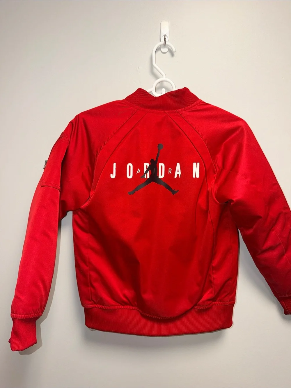 Jordan Kids Red Zip-Up Puffer Bomber Jacket